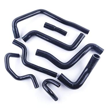 Imagem de LUXERAD 3 camadas 4,5 mm desempenho silicone radiador e aquecedor mangueira para VW Golf GTI MK2 1,8 8 V código PB 1987-1991 (preto)