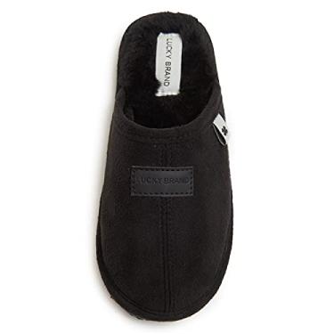 Imagem de Lucky Brand Pantufas de microcamur a para meninos, sapatos infantis com forro de pel cia, Preto, 6 Big Kid