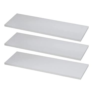 Imagem de Kit 3 Prateleiras Reta Mdf Branca Suporte Invisível