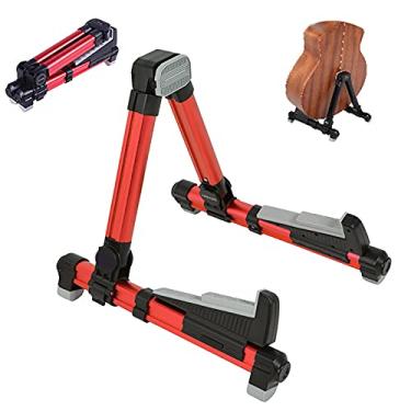 Imagem de Yajun Suporte de guitarra dobrável ajustável de alumínio para violão, violino, violino, violino, violino, vermelho,