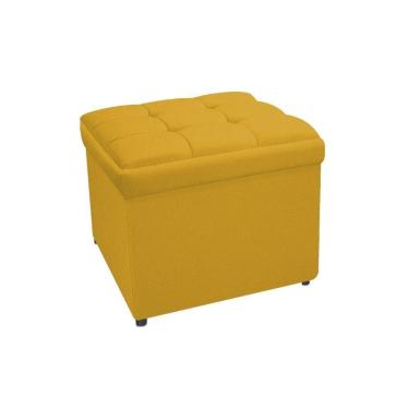 Imagem de Calçadeira Copenhague 100cm Solteiro Suede Amarelo Adj Decor