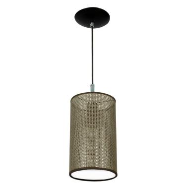 Imagem de Luminaria Pendente Cilindrica De Cupula Ratan 14x25cm