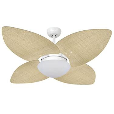 Imagem de Ventilador de Teto Volare Branco Vidro Dunamis Palmae Natural 110V