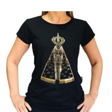 Imagem de Camiseta Mãe Rainha Padroeira Do Brasil Religioso Católico - Cia Crist