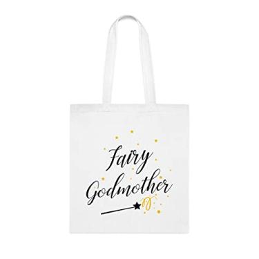 Imagem de Sacola de fada madrinha, presente de fada madrinha, bolsa de ombro de fada madrinha, sacos reutilizáveis de fada madrinha, ideia de presente de cesta de natal de aniversário, presente para ela, presente para ele, bolsa feminina, Branco