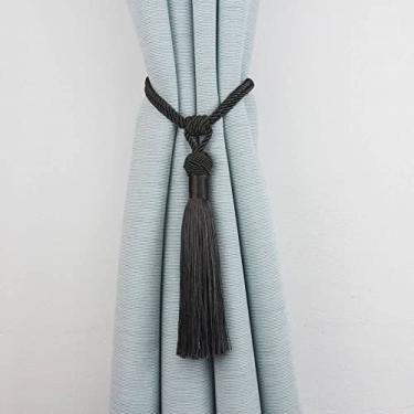 Imagem de 1 peça prendedores de cortina de borla prendedores de cortina decorativos cordão de decoração de casa para cortinas fivela corda acessórios para sala de estar, cinza, 1 peça