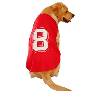 Imagem de Números de coletes para cães Jersey de cães esportivos impressionáveis roupas grandes cães (xs-7xl) para camiseta de cachorro pequena e média grande