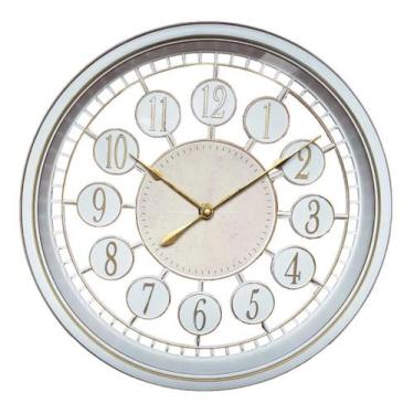 Imagem de Relógio Parede Branco 29X29cm Arredondado Numeração Arábica - Tasco