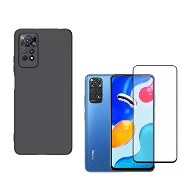 Imagem de Capa Case Anti Impacto Aveludada Preta + Película Cerâmica Xiaomi Redmi Note 11 Redmi 10A Poco M4 Pro (Note11)