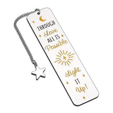 Imagem de Marcador de livro inspirador de presentes de Bryce e Danica da Crescent City para leitores, amantes de livros, mulheres, homens através do amor, tudo é possível iluminá-lo, marcadores de livro para melhores amigos, filho e filha