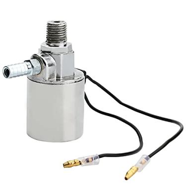 Imagem de MaxLouder Válvula solenoide de buzina de ar NPT 12V/24V NPT 1/4" para buzina de ar de caminhão de trem, carcaça de metal cromado (válvula solenoide elétrica, 12V/24V)