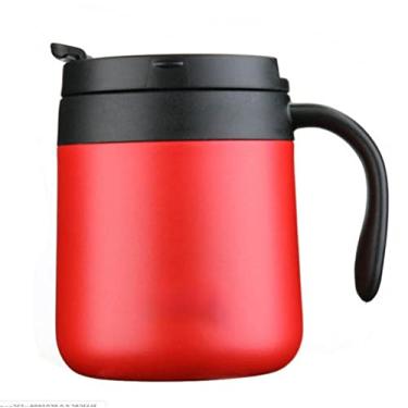 Imagem de HUJEMO Caneca de copo de café de aço inoxidável caneca de vácuo caneca de viagem de carro ao ar livre caneca feminina isolamento 6-12 horas copo de água térmico (vermelho, 350ml)