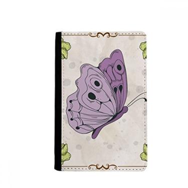 Imagem de Borboleta roxa com citação porta-passaporte Notecase Burse capa carteira porta-cartão, Multicolor