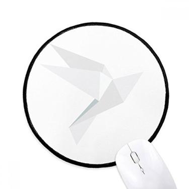 Imagem de DIYthinker Tapete de mouse abstrato origami branco padrão pombo desktop escritório tapete redondo para computador