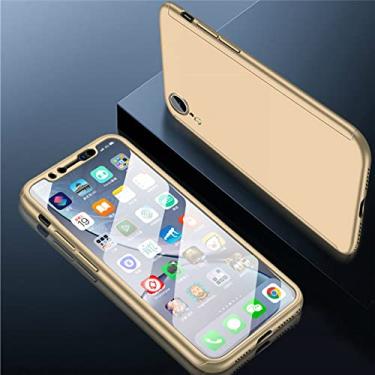 Imagem de Capa à prova de choque para 360 Full Cover para iPhone 13 Pro Max 11 12 Pro XS Max Case ShellPara iPhone 7 8 6S Plus SE 2022 XR Screen Protector,Gold,For iPhone 6Plus 6S Plus
