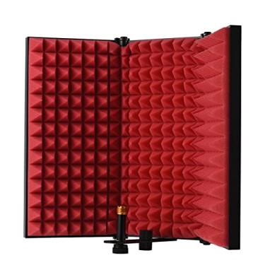 Imagem de Qudai Protetor de isolamento de microfone de gravação de estúdio profissional de 3 portas Folding Pop Filter Microphone Wind Screen com equipamento de gravação de absorção de som de espuma EVA de alta