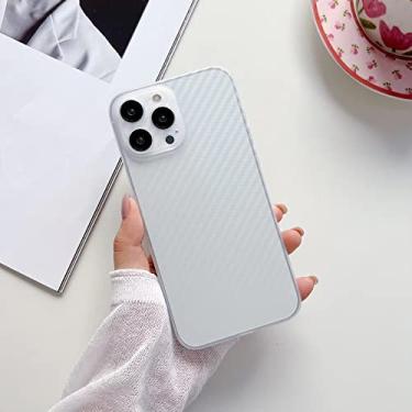 Imagem de Capa rígida ultra fina com padrão de fibra de carbono para iPhone 13 Pro Max 11 12 Mini X XS Max XR 7 8 Plus SE 2022 Capa fosca, branca, para Iphone 8 Plus