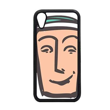 Imagem de Fone de ouvido abstrato com desenho de rosto feliz para iPhone XR capa para proteção de telefone Apple