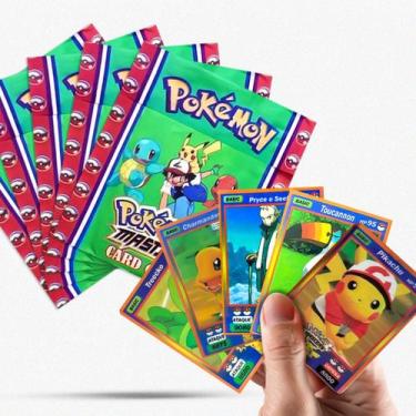 Kit 400 Cartinhas = 100 Pacotinhos Pokemon Cartinha Pequena em Promoção na  Americanas