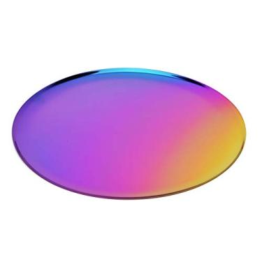 Imagem de Bandeja de bugigangas OKJHFD, bandeja de serviço de aço inoxidável, prato de armazenamento de toalhas, bandejas de frutas para chá, bandeja de armazenamento decorativa para doces e comida(colorful)