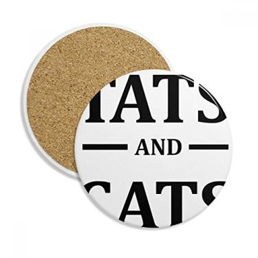 Imagem de Protetor de animal com estampa de tatuagens de desenho animado Caneca de porta-copos de proteção de mesa Pedra absorvente