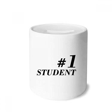 Imagem de DIYthinker Número 1 Caixa de moedas de cerâmica com citação de estudante para professor