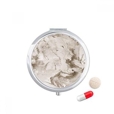 Imagem de Caixa de comprimidos cinza poluída, textura de papel áspero sujo, caixa de armazenamento de medicamentos, dispensador de recipiente