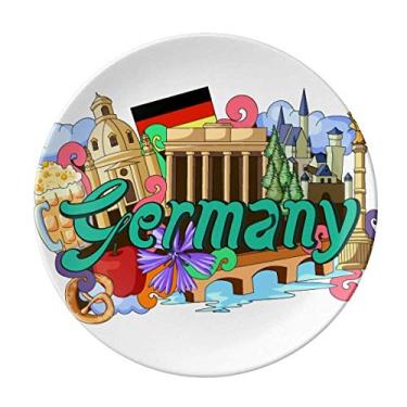 Imagem de New Swan Stone Castle Beer Germany Graffiti Prato decorativo de porcelana Salver Prato de jantar