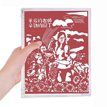 Imagem de Caderno de papel para o Dia dos Professores da China com folhas soltas e diário recarregável