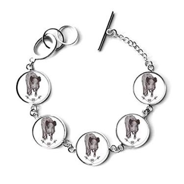 Imagem de DIYthinker Javali espada coroa animal estilo barroco pulseira corrente pingente joia