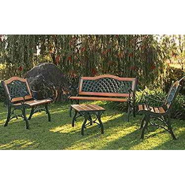 Imagem de Conjunto de Mesa em Madeira e Alumínio Fundido Lyon Unifer Móveis