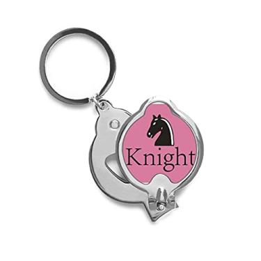 Imagem de Tesoura de cortar unhas do jogo de xadrez com palavras pretas Knight em aço inoxidável