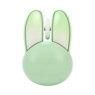 Imagem de Cute Rabbit Wireless Mouse, 2.4G Adjustable DPI Sensitivity Ergonomic Mouse 33ft Effective Range, Silent Gaming Mouse for Gaming, Home, Travel, Office (Verde Matcha)
