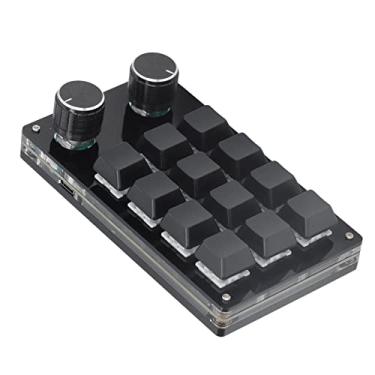 Imagem de Zopsc Teclado mecânico macro com uma mão, teclado programável de 12 teclas com 2 botões, teclado mecânico USB OSU Gaming para