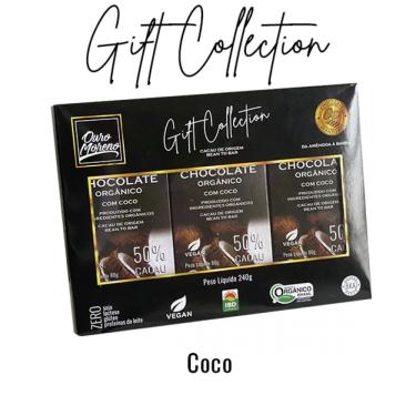 Imagem de Gift Collection de Chocolate Orgânico com Coco 50% Cacau com 3 Barras de 80g