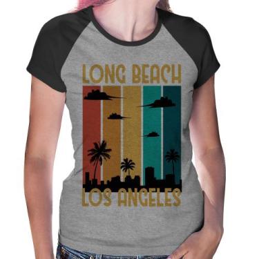 Imagem de Baby Look Raglan Long Beach Los Angeles - Foca Na Moda