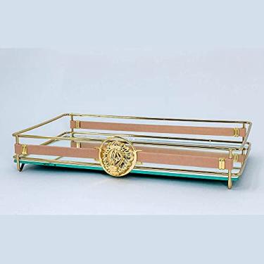 Imagem de Bandeja Lavabo Decoração Fence Lyon Hara 10x20cm - Dourada