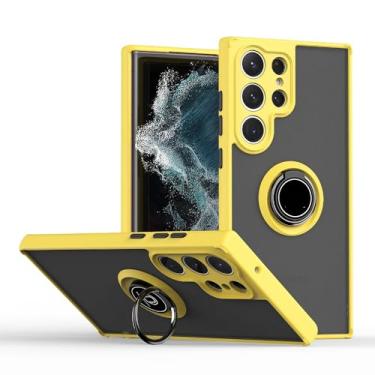 Imagem de Para Samsung Galaxy S23 Ultra S23 Plus Case Armor Ring Stand PC Capa para Samsung S23 S22 S21 S20 A54 A34 A14 Capas, amarelo, para Galaxy A34 5G