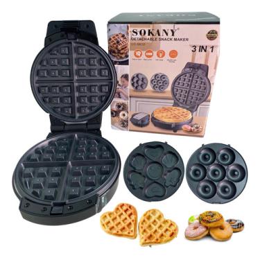 Imagem de Máquina Multifuncional Crianças Bolo Donuts Waffle 3 Em 1  Maquina Donuts Waffle Bolinho Desenhos Animados