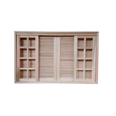 Imagem de Veneziana Correr Madeira Eucalipto 1,00x1,40 Cx14cm