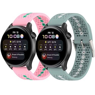 Imagem de Hoopyeecase Esporte pulseira de relógio para Samsung Galaxy Watch 4 40mm/44mm pulseira, Galaxy Watch 3 41mm /Galaxy Watch 4 Classic 42mm/46mm, 20mm Suave Silicone Substituição pulseira de relógio