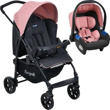 Imagem de Carrinho de Bebe com Bebe Conforto Burigotto Ecco CZ Rosa