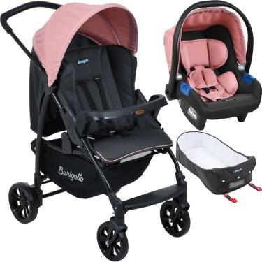 Imagem de Carrinho de Bebe com Bebe Conforto Moises Burigotto CZ Rosa