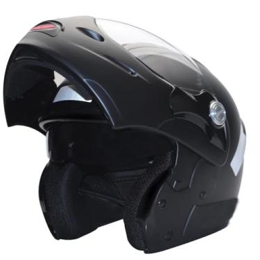 Imagem de Capacete de Moto Mixs MX Captiva Com Viseira Interna Solar Óculos de Sol Articulado Escamoteável Robocop Preto Fosco (58)