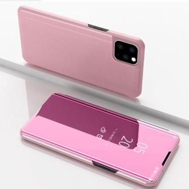 Imagem de Flip Stand Clear View Mirror Capa de telefone para iPhone 13 11 12 Mini Pro Max 8 7 6 6s Plus Capa para iPhone X XR XS Max SE 2020 Capa, ouro rosa, para iPhone 8 Plus