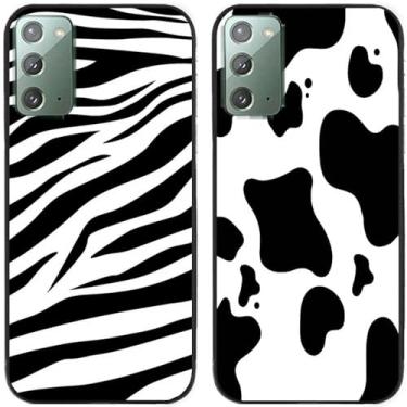Imagem de 2 peças zebra vaca leite impresso TPU gel silicone capa de telefone traseira para Samsung Galaxy todas as séries (Galaxy Note 20)