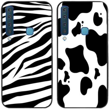 Imagem de 2 peças zebra vaca leite impresso TPU gel silicone capa de telefone traseira para Samsung Galaxy todas as séries (Galaxy A9 2018)