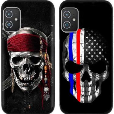 Imagem de 2 peças EUA caveira pirata TPU gel silicone capa de telefone traseira para Asus Zenfone 8/9/10 (Asus Zenfone 8)