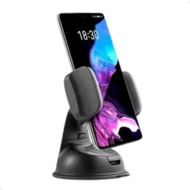 Imagem de Suporte Celular Automotivo Gira 360° Silicone Ventosa Smartphone Gruda Painel Mundo Compras