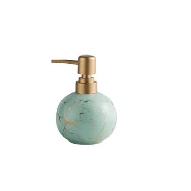 Imagem de Porta Sabonete Líquido Dispensador de sabão, bomba de sabão de cerâmica com padrão de mármore, garrafa de loção recarregável, bomba de chuveiro de bancada-5 cores/10,6 onças Banheiro (Color : Dark Gr